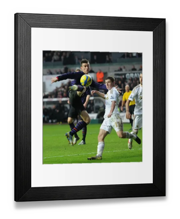 Framed Print : Koscielny vs. Davies: A FA Cup Showdown