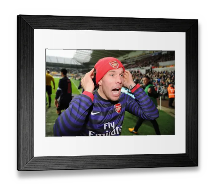Framed Print : Lukas Podolski Celebrates Kieran Gibbs's Goal: Swansea vs Arsenal, FA Cup Third Round Framed Print : Lukas Podolski Celebrates Kieran Gibbs's Goal: Swansea vs Arsenal, FA Cup Third Round