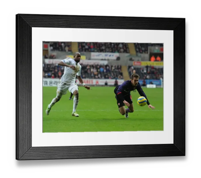Framed Print : Aaron Ramsey vs. Dwight Tiendalli: FA Cup Clash at Swansea