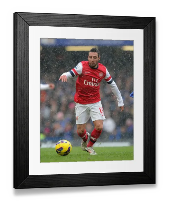 Framed Print : Santi Cazorla: Battle at Stamford Bridge, Chelsea vs Arsenal, Premier League 2012-13