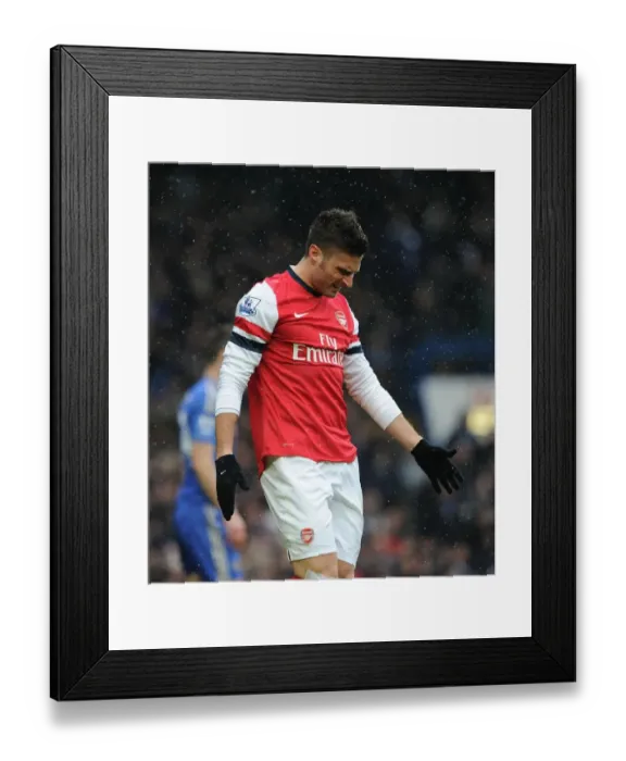 Framed Print : Olivier Giroud: Battle at Stamford Bridge - Chelsea vs Arsenal, Premier League 2012-13 Framed Print : Olivier Giroud: Battle at Stamford Bridge - Chelsea vs Arsenal, Premier League 2012-13