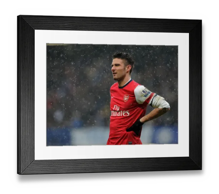 Framed Print : Olivier Giroud Faces His Former Team: Chelsea vs Arsenal, Premier League 2012-13