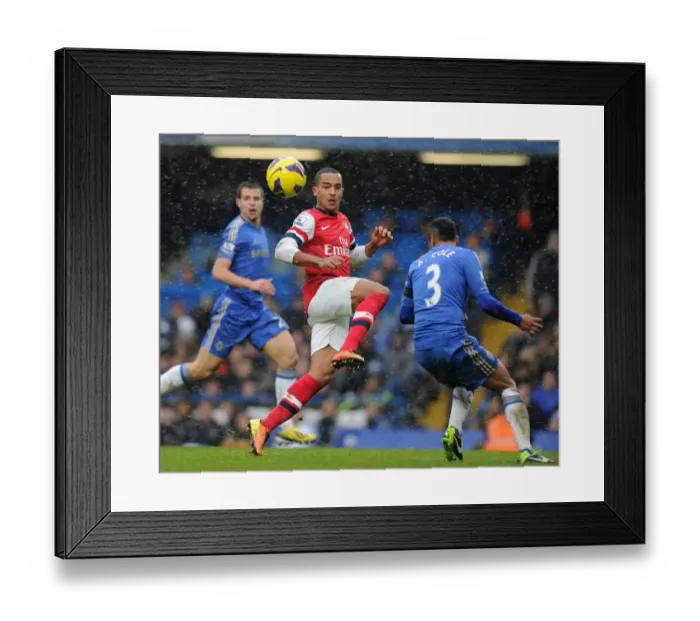 Framed Print : Theo Walcott vs. Ashley Cole: Intense Battle at Stamford Bridge (Chelsea v Arsenal, Premier League 2012-13)