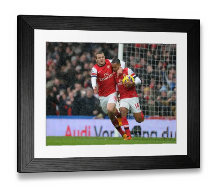 Framed Print : Theo Walcott's Goal: Chelsea vs. Arsenal, Premier League 2012-13 - Jack Wilshere's Congratulations