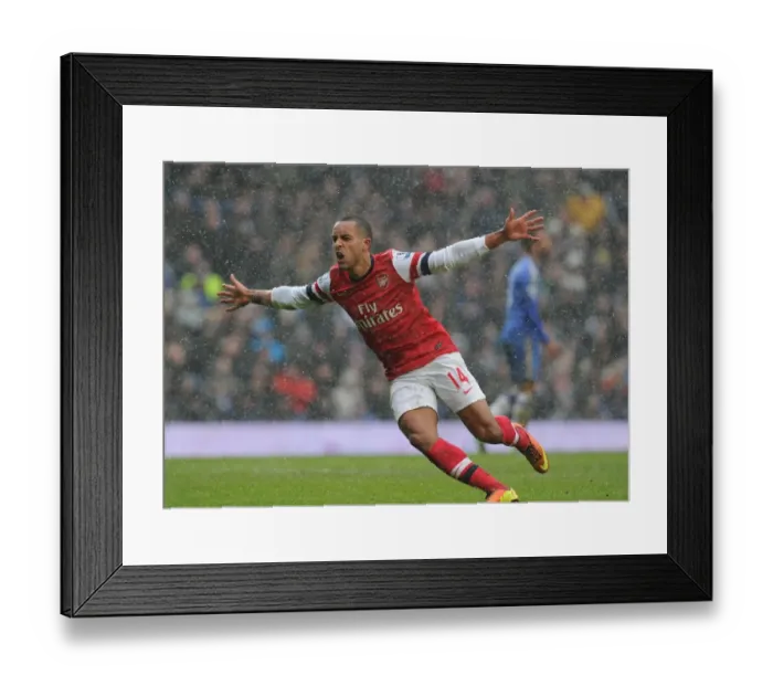 Framed Print : Theo Walcott's Thrilling Goal: Arsenal Triumphs Over Chelsea in Premier League Rivalry (2012-13)