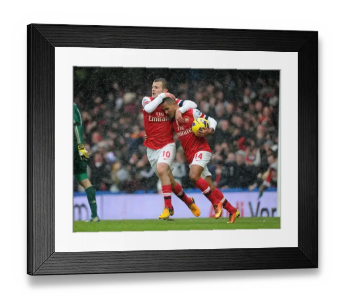 Framed Print : The Thrilling Goal and Emotional Reaction of Theo Walcott and Jack Wilshere (Chelsea vs. Arsenal, Premier League 2012-13)