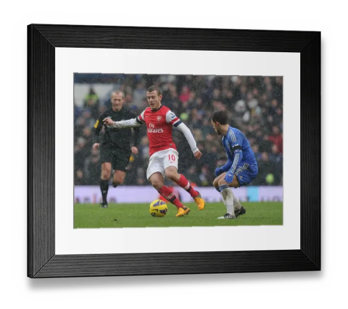 Framed Print : Jack Wilshere Outmaneuvers Eden Hazard: Intense Rivalry in Chelsea vs Arsenal Premier League Clash (2012-13)