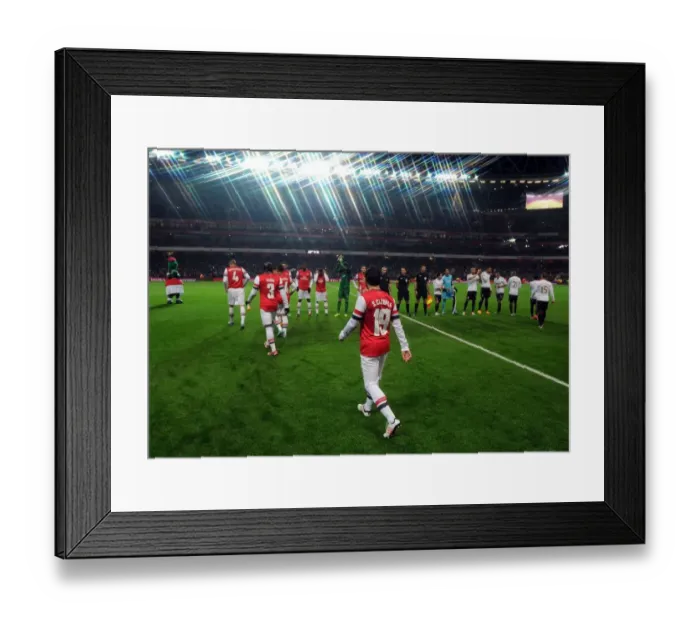Framed Print : Santi Cazorla's Arsenal Pre-Match Stroll: FA Cup Third Round Replay vs Swansea City (2012-13)