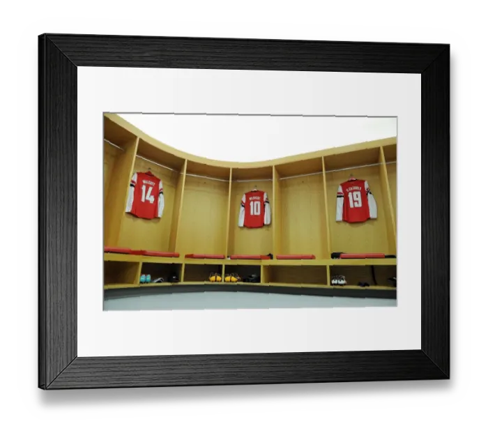 Framed Print : Arsenal FC: Theo Walcott, Jack Wilshere, and Santi Cazorla's Empty Changing Room - Arsenal v Swansea FA Cup Replay (2012-13) Framed Print : Arsenal FC: Theo Walcott, Jack Wilshere, and Santi Cazorla's Empty Changing Room - Arsenal v Swansea FA Cup Replay (2012-13)