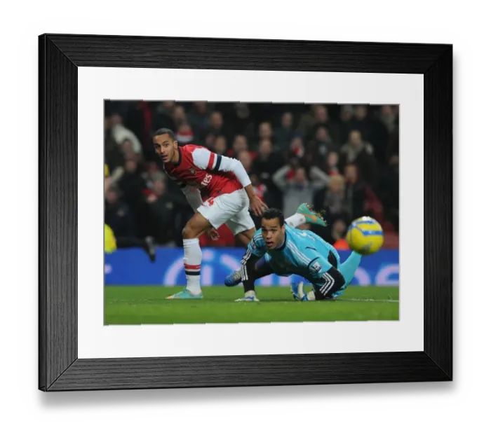 Framed Print : Theo Walcott vs Michel Vorm: FA Cup Third Round Replay Showdown at Arsenal's Emirates Stadium Framed Print : Theo Walcott vs Michel Vorm: FA Cup Third Round Replay Showdown at Arsenal's Emirates Stadium