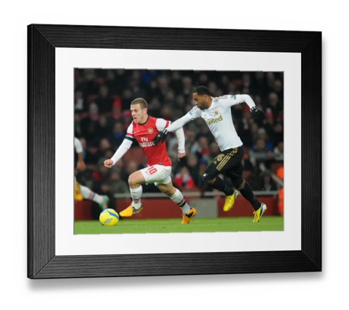 Framed Print : Jack Wilshere Surges Past Kemy Agustien in FA Cup Third Round Replay: Arsenal vs Swansea City