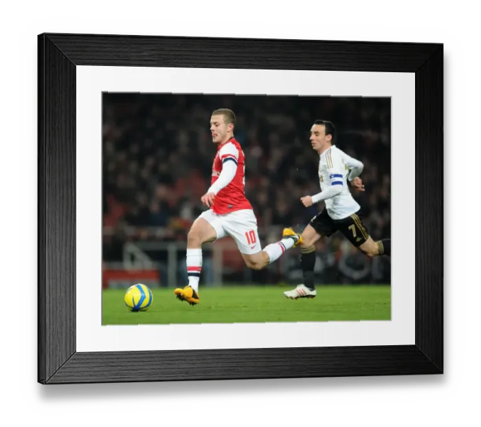 Framed Print : Jack Wilshere (Arsenal) Leon Britton (Swansea). Arsenal 1: 0 Swansea City. FA Cup 3rd Round replay