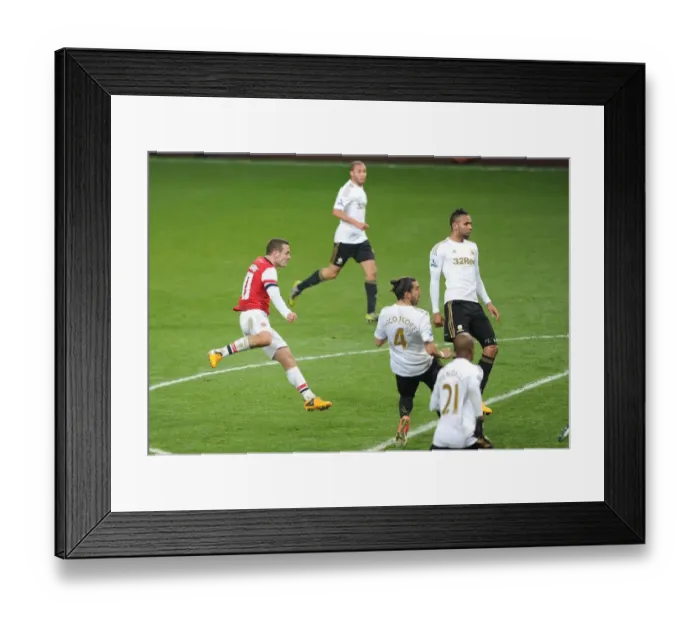 Framed Print : Jack Wilshere Scores the Winner: Arsenal vs Swansea FA Cup Replay, 2013
