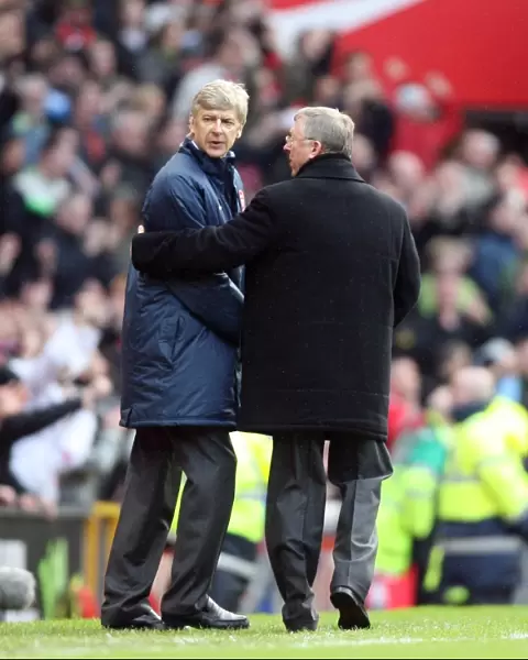 Arsenal manager Arsene Wenger with Manchester United manager Alex Ferguson after the match