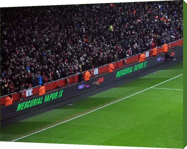 Nike ad boards. Arsenal 5: 1 West Ham United. Barclays Premier League. Emirates Stadium, 23  /  1  /  13