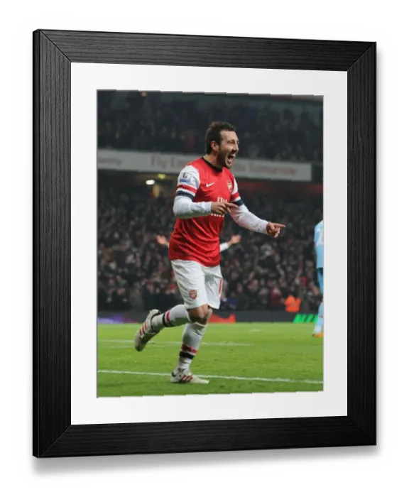 Framed Print : Santi Cazorla's Hat-Trick: Arsenal's Victory Over West Ham United (2012-13)