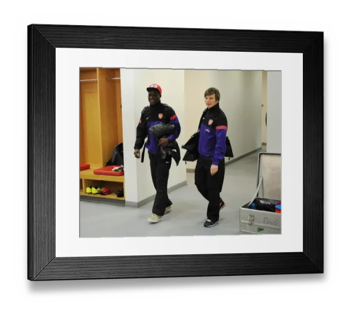 Framed Print : Arsenal FC: Emmanuel Frimpong and Andrey Arshavin Pre-Match Moment vs. West Ham United (Premier League, 2012-13)