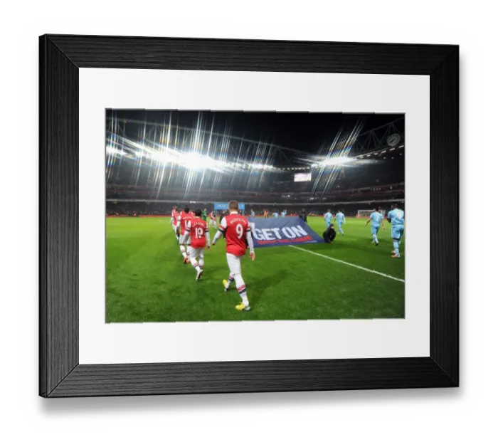Framed Print : Lukas Podolski Leads Arsenal Out Against West Ham United, Premier League 2012-13