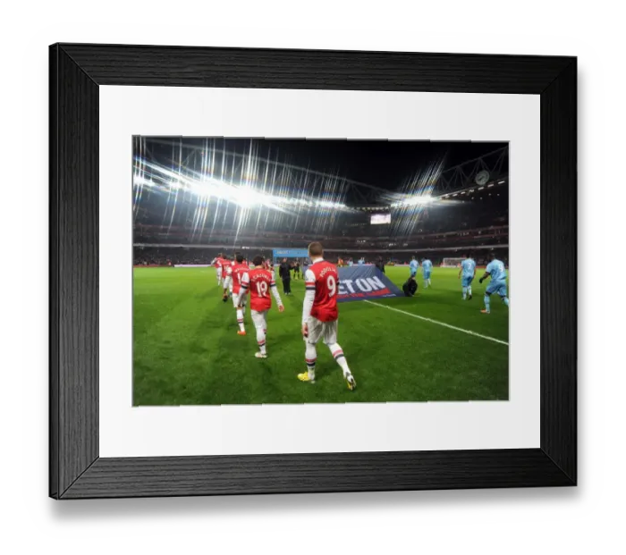 Framed Print : Lukas Podolski Leads Arsenal Out Against West Ham United (2012-13) Framed Print : Lukas Podolski Leads Arsenal Out Against West Ham United (2012-13)