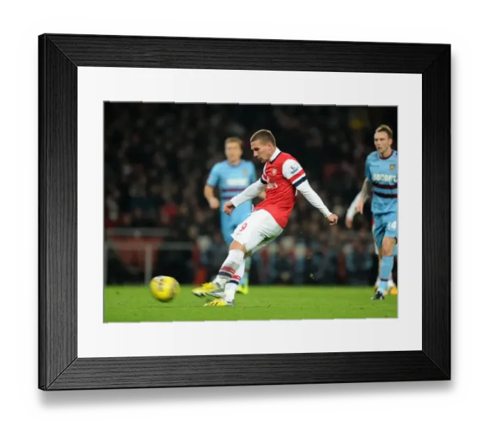 Framed Print : Lukas Podolski Scores First Arsenal Goal: Arsenal 1-0 West Ham United, Premier League 2012-13 Framed Print : Lukas Podolski Scores First Arsenal Goal: Arsenal 1-0 West Ham United, Premier League 2012-13