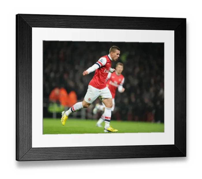 Framed Print : Lukas Podolski Scores First Goal for Arsenal: Arsenal 1-0 West Ham United, Premier League 2012-13 Framed Print : Lukas Podolski Scores First Goal for Arsenal: Arsenal 1-0 West Ham United, Premier League 2012-13