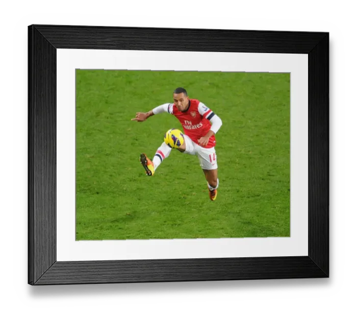 Framed Print : Theo Walcott in Action: Arsenal vs West Ham United, Premier League 2012-13