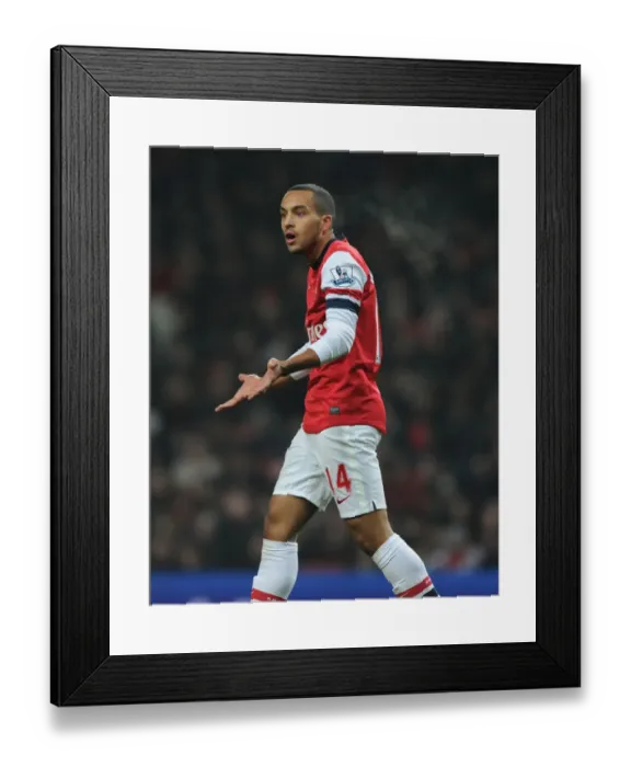 Framed Print : Theo Walcott in Action: Arsenal vs. West Ham United, Premier League 2012-13