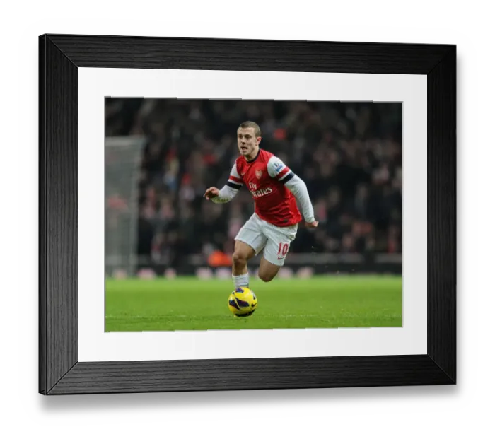 Framed Print : Jack Wilshere: Arsenal Midfielder in Action Against West Ham United, Premier League 2012-13