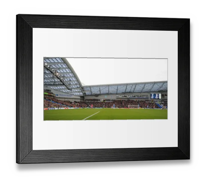 Framed Print : Arsenal Fans at Brighton & Hove Albion's Amex Stadium during FA Cup Fourth Round Match