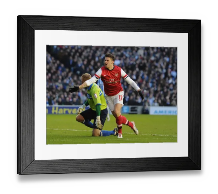 Framed Print : Olivier Giroud's Brace: Arsenal Advance in FA Cup against Brighton & Hove Albion