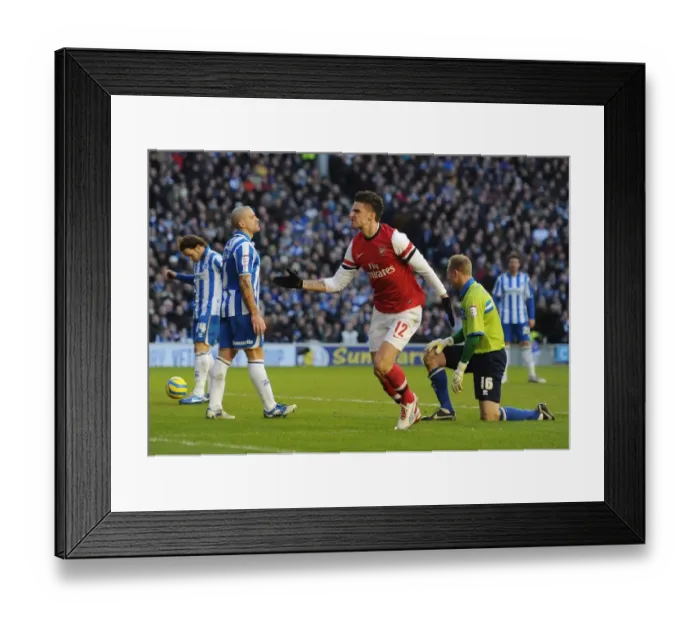 Framed Print : Olivier Giroud's Brace: Arsenal Reach FA Cup Quarterfinals vs Brighton & Hove Albion (January 2013)