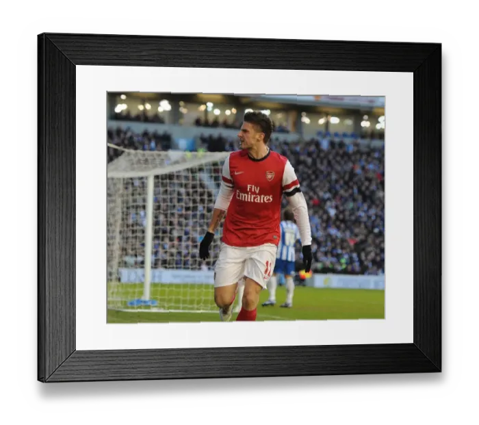 Framed Print : Olivier Giroud's Brace: Arsenal Move Forward in FA Cup Against Brighton & Hove Albion