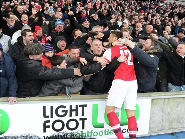 Olivier Giroud Scores, Arsenal Fans Celebrate: Brighton vs Arsenal FA Cup 2013