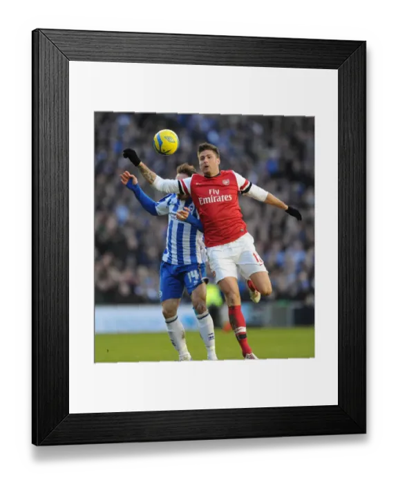 Framed Print : Olivier Giroud vs. Inigo Calderon: A FA Cup Battle at Brighton & Hove Albion Framed Print : Olivier Giroud vs. Inigo Calderon: A FA Cup Battle at Brighton & Hove Albion
