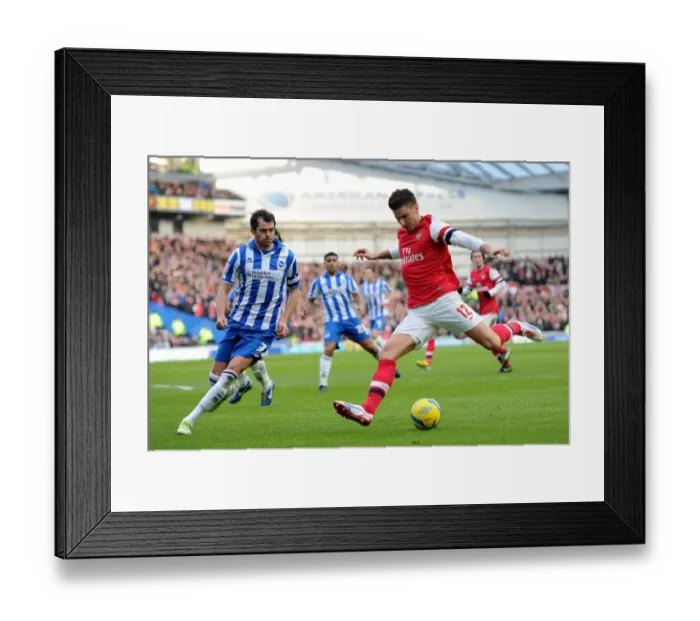 Framed Print : Giroud vs. Greer: Intense Moment in FA Cup Clash between Brighton & Arsenal Framed Print : Giroud vs. Greer: Intense Moment in FA Cup Clash between Brighton & Arsenal
