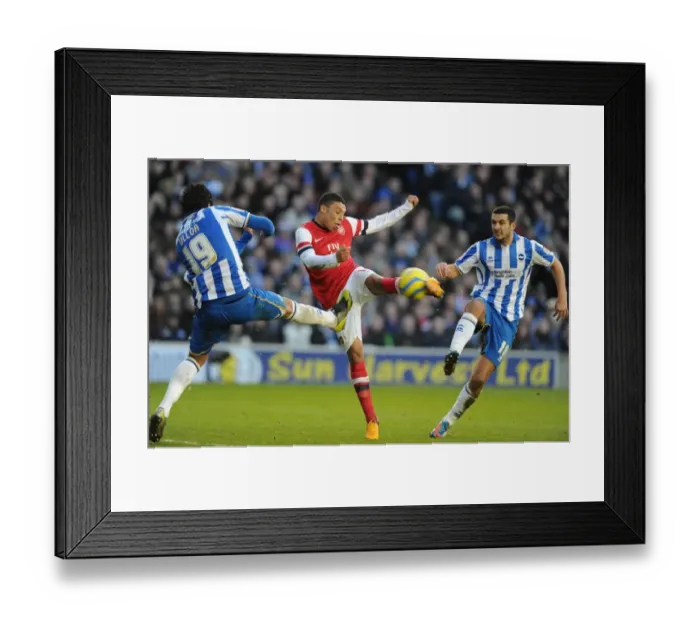 Framed Print : Alex Oxlade-Chamberlain's Thrilling FA Cup Goal vs. Brighton & Hove Albion: Scores Past Leonardo Ulloa and Gary Dicker
