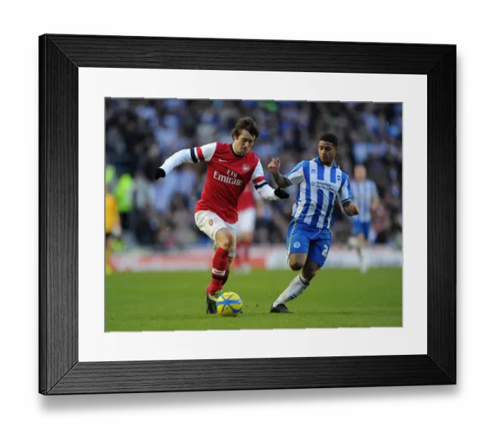 Framed Print : Tomas Rosicky Outmaneuvers Liam Bridcutt: FA Cup Clash Between Brighton & Arsenal, 2013