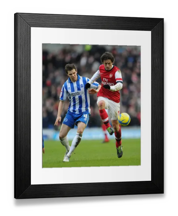 Framed Print : Brighton vs. Arsenal: Rosicky Faces Off Against Hammond in FA Cup Clash