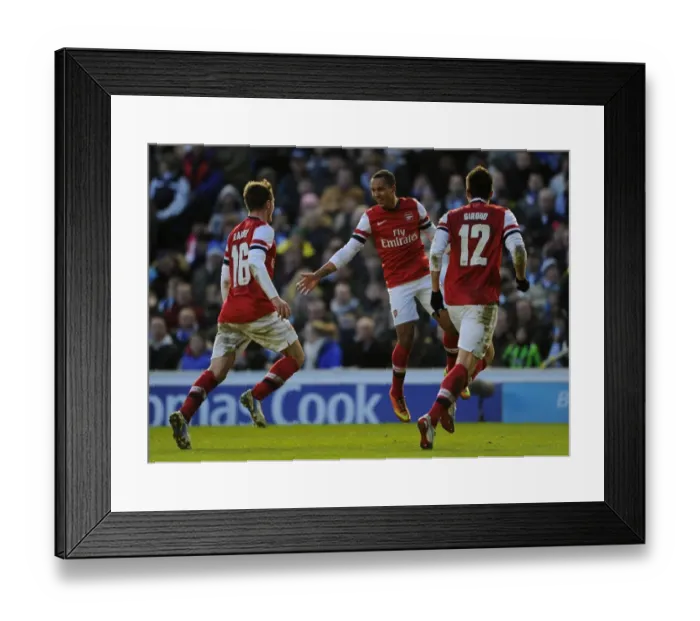 Framed Print : Arsenal's Triumphant Threesome: Walcott, Ramsey, and Giroud Celebrate FA Cup Goals against Brighton Framed Print : Arsenal's Triumphant Threesome: Walcott, Ramsey, and Giroud Celebrate FA Cup Goals against Brighton