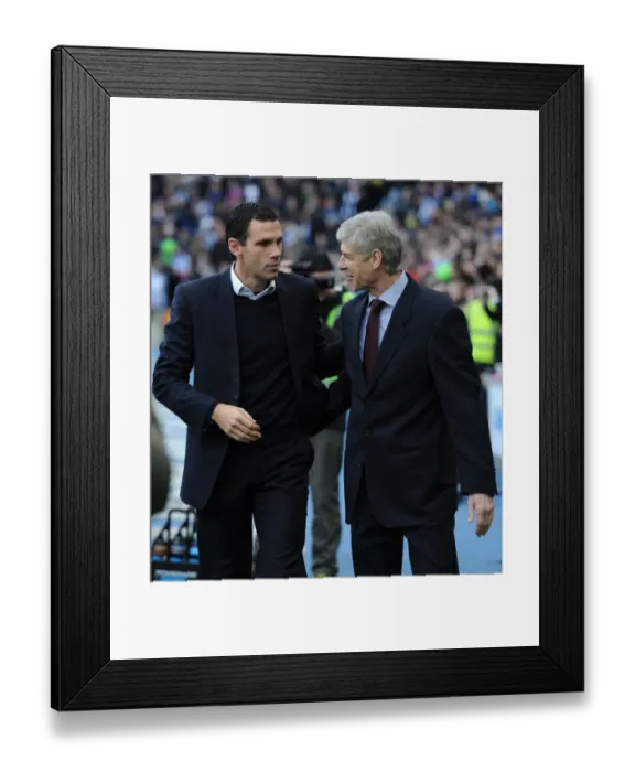 Framed Print : Arsene Wenger vs. Gus Poyet: FA Cup Showdown - Arsenal vs. Brighton & Hove Albion (2012-13)