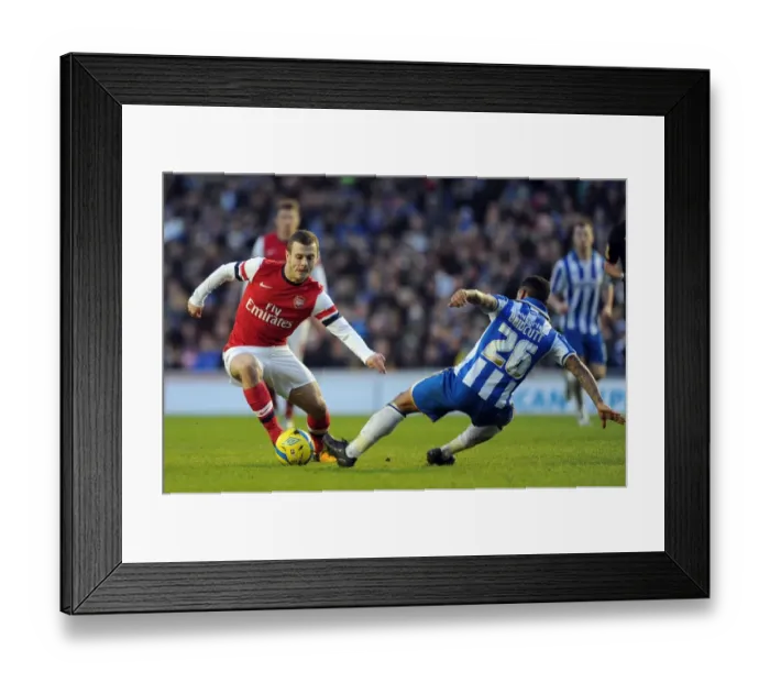 Framed Print : Arsenal's Midfield Showdown: Jack Wilshere vs. Liam Bridcutt - FA Cup Clash between Arsenal and Brighton & Hove Albion