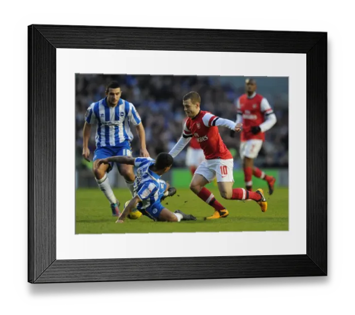 Framed Print : Jack Wilshere vs. Liam Bridcutt: A FA Cup Battle at the Amex Stadium Framed Print : Jack Wilshere vs. Liam Bridcutt: A FA Cup Battle at the Amex Stadium