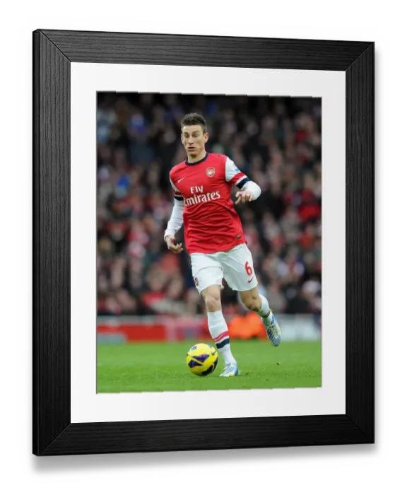 Framed Print : Arsenal's Koscielny in Action: Arsenal vs Stoke City (2013)