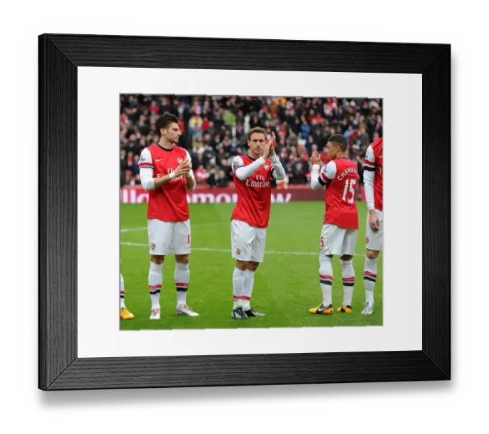 Framed Print : Nacho Monreal Claps for Arsenal Fans: Arsenal vs Stoke City, Premier League 2012-13