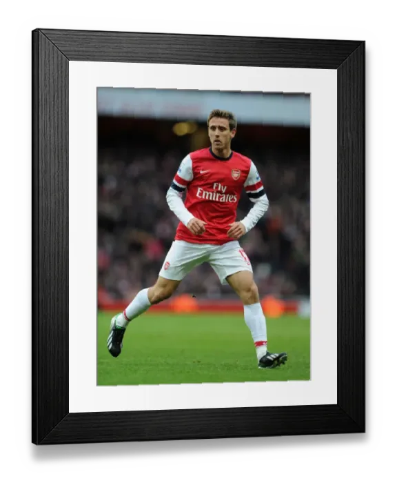 Framed Print : Nacho Monreal in Action: Arsenal vs Stoke City, Premier League 2012-13
