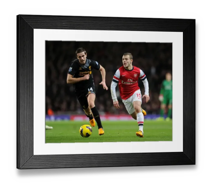 Framed Print : Arsenal's Jack Wilshere Outpaces Liverpool's Jordan Henderson in Intense Premier League Clash Framed Print : Arsenal's Jack Wilshere Outpaces Liverpool's Jordan Henderson in Intense Premier League Clash