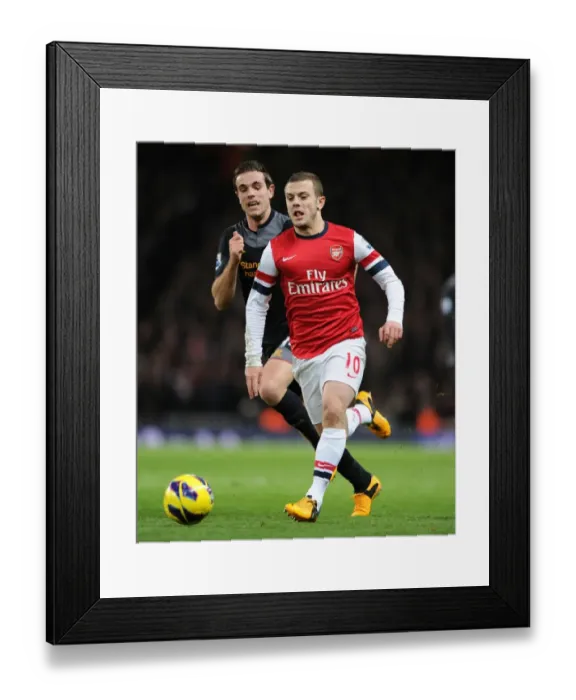 Framed Print : Jack Wilshere Outpaces Rival Jordan Henderson: Intense Arsenal vs. Liverpool Rivalry on the Premier League Field Framed Print : Jack Wilshere Outpaces Rival Jordan Henderson: Intense Arsenal vs. Liverpool Rivalry on the Premier League Field