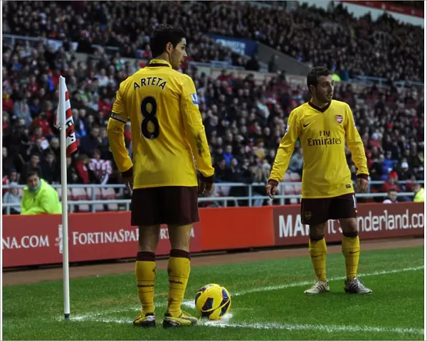 Mikel Arteta and Santi Cazorla (Arsenal). Sunderland 0: 1 Arsenal. Barclays Premier League