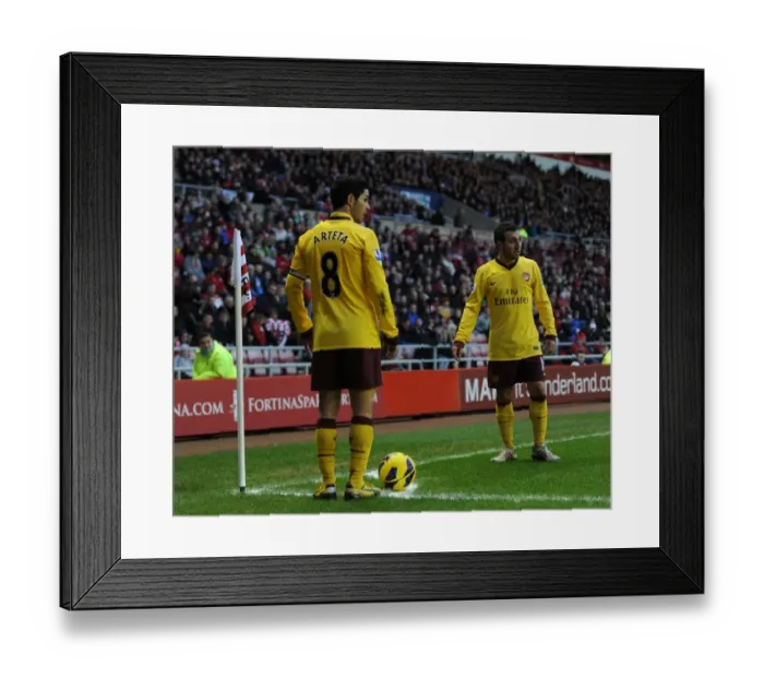 Framed Print : Mikel Arteta and Santi Cazorla (Arsenal). Sunderland 0: 1 Arsenal. Barclays Premier League Framed Print : Mikel Arteta and Santi Cazorla (Arsenal). Sunderland 0: 1 Arsenal. Barclays Premier League