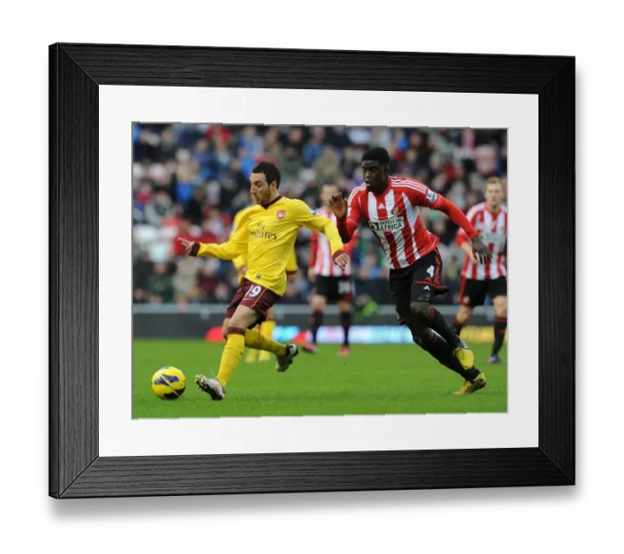 Framed Print : Intense Rivalry: Cazorla vs N'Diaye - The Battle at the Stadium of Light (Arsenal vs Sunderland, 2013)